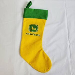 John Deere Yellow & Green Christmas Stocking 17” Tractor Farmhouse Holiday Decor
